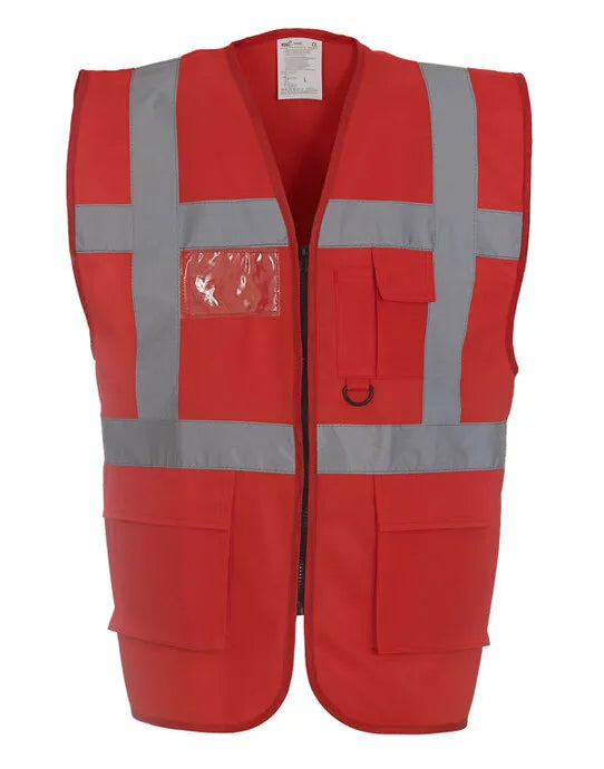 Yoko Hi-Vis Executive Waistcoat HVW801 - - Customisable Hi-Vis Vest