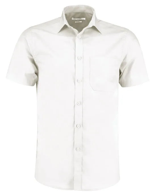 Kustom Kit Mens SS Tailored Poplin Shirt KK141 - - Customisable Corporate Wear