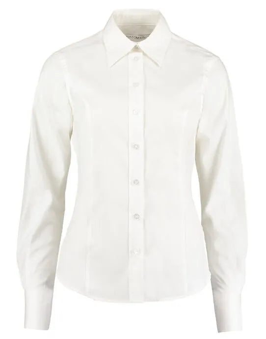 Kustom Kit Lady LS Tailored Oxford Shirt KK702 - - Customisable Shirts