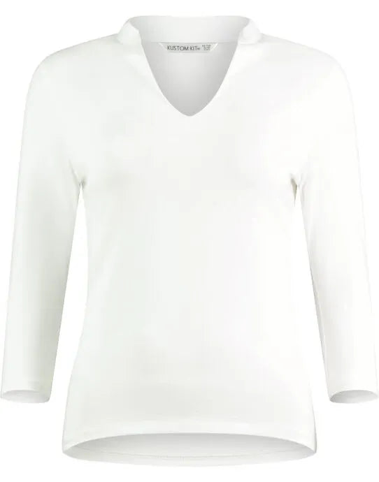 Kustom Kit Lady Mandarin Collar 34 Top kk785 - - Customisable Corporate Wear