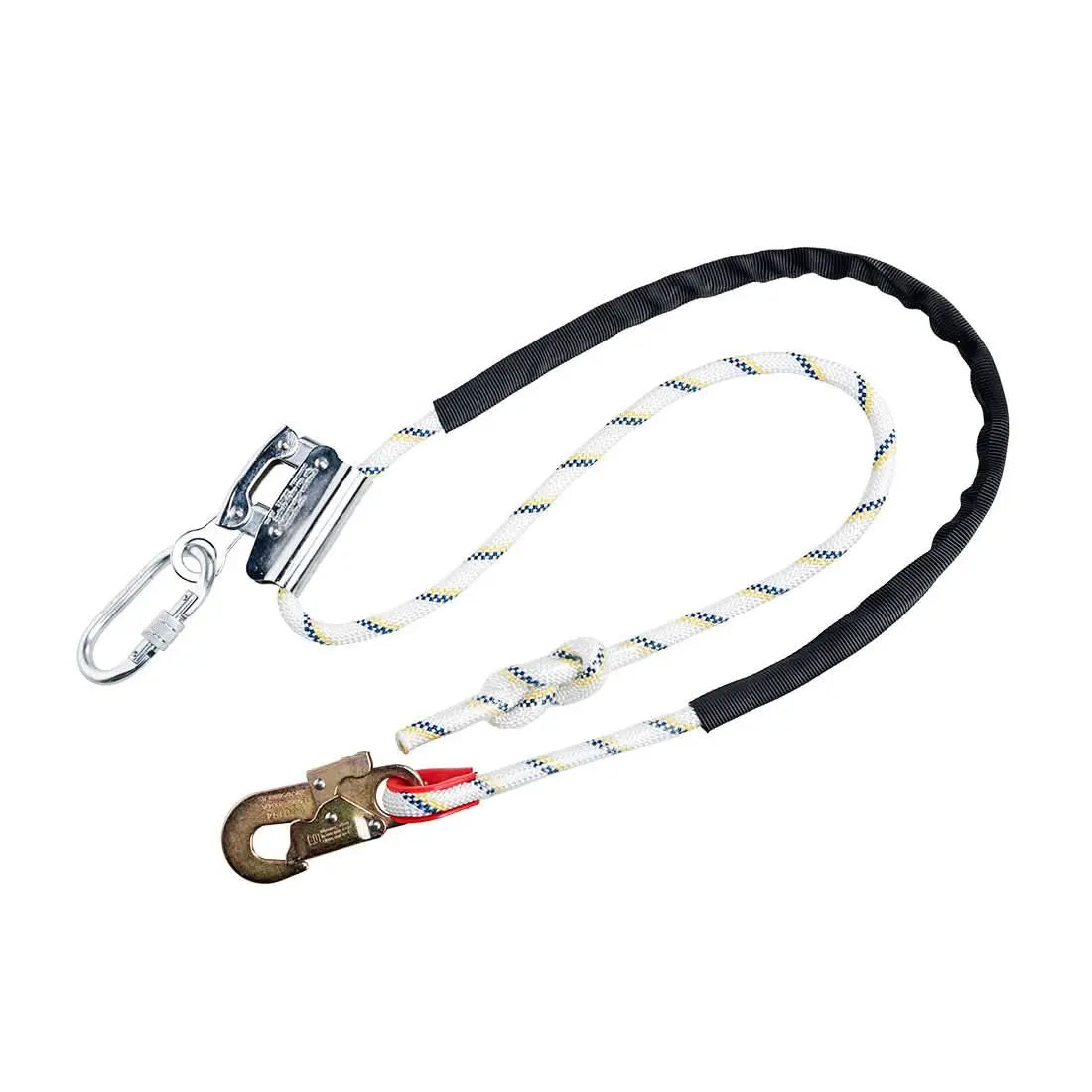 Work Positioning 2m Lanyard With Grip Adjuster - FP26 - White - Customisable Work Positioning Lanyards