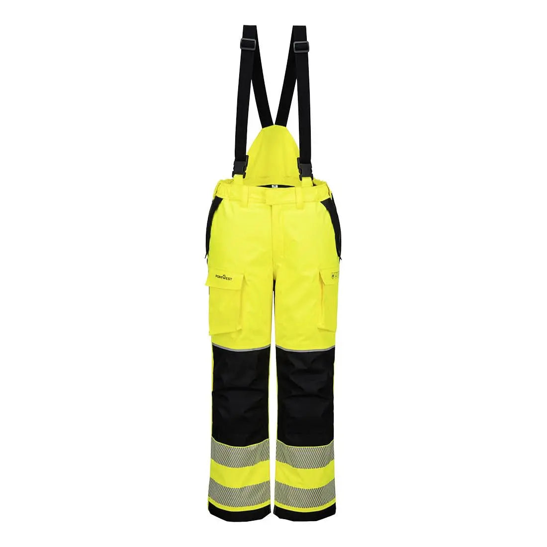 Pw3 Modaflame Rain+ Hi Vis Multi Norm Fr Winter Trousers Fr426 - Yellow Black - Customisable Bib & Braces
