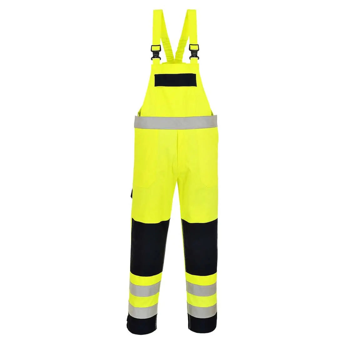 Bizflame Work Hi Vis Multi Norm Contrast Fr Bib And Brace Fr63 - Yellow Navy - Customisable Bib & Braces