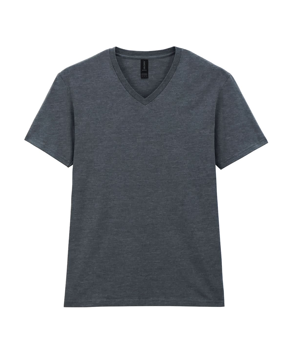 Gildan Softstyle V Neck T Shirt GD010 - Dark Heather - Customisable T-Shirt