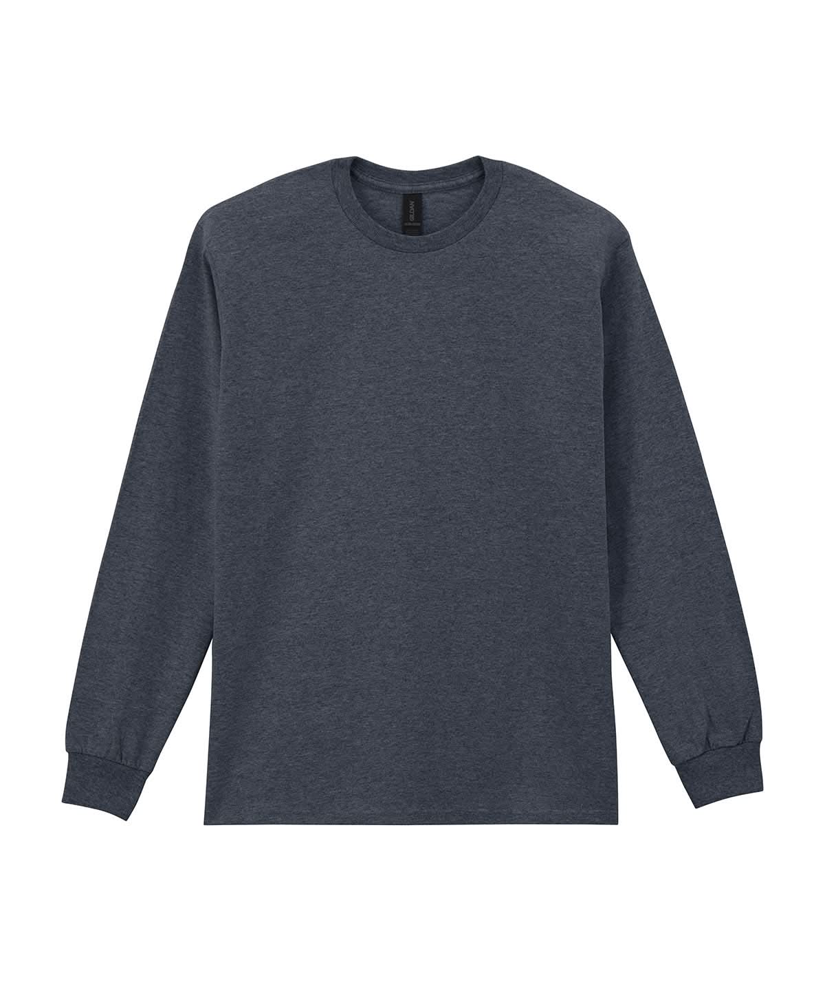Gildan Ultra Cotton Adult Long Sleeve T Shirt Dark Heather 2400 - Dark Heather - Customisable T-Shirt