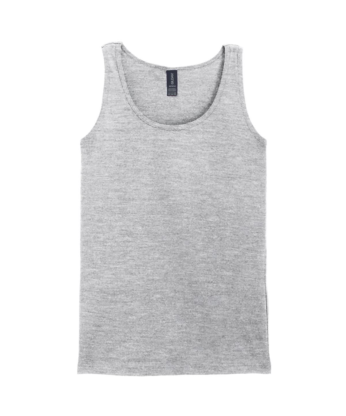 Gildan Softstyle Womens Tank Top GD077 - Ringspun Sport Grey - Customisable T-Shirt