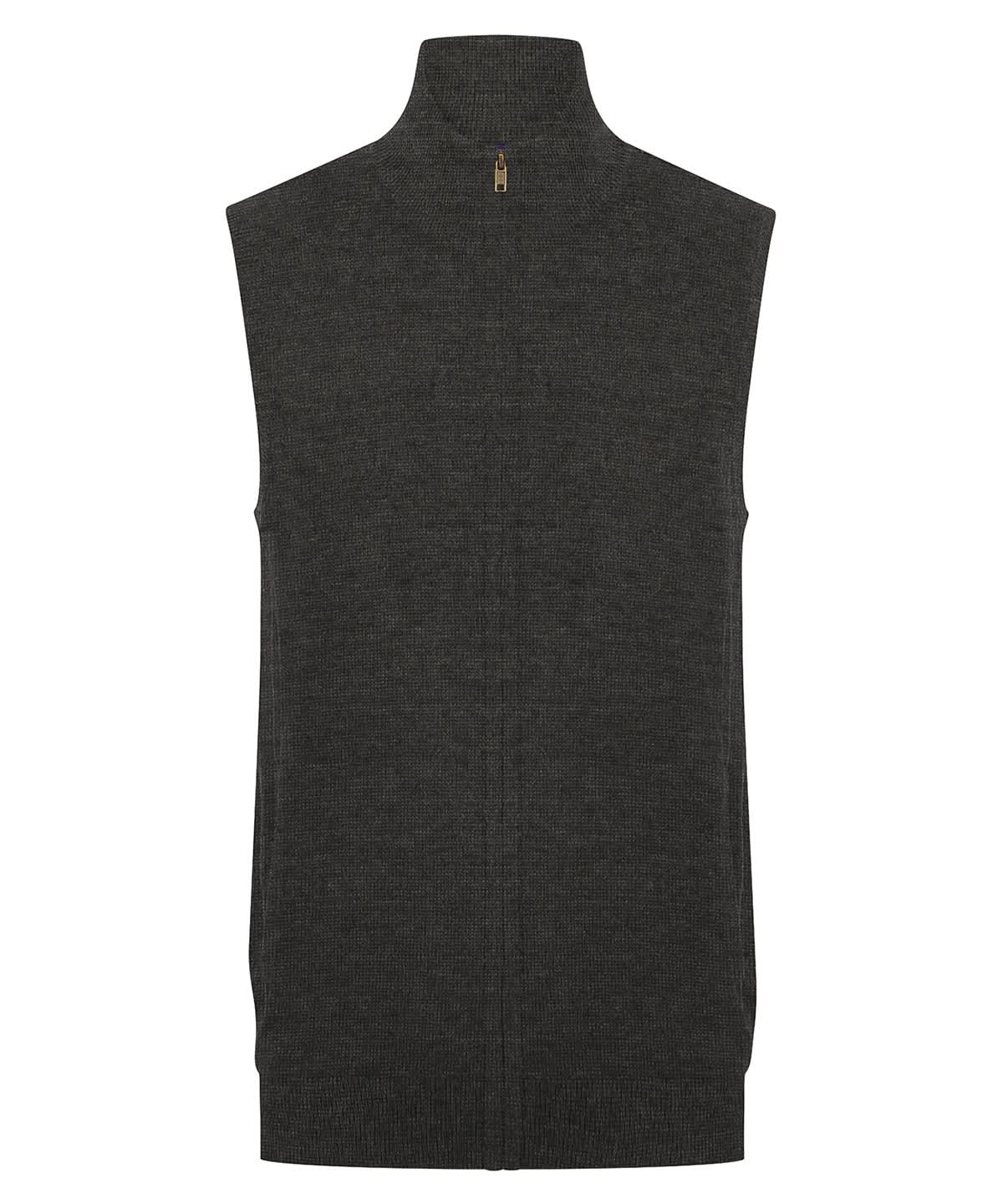 Henbury Sleeveless Zip Through Jumper HB711 - Grey Marl - Customisable Bodywarmers