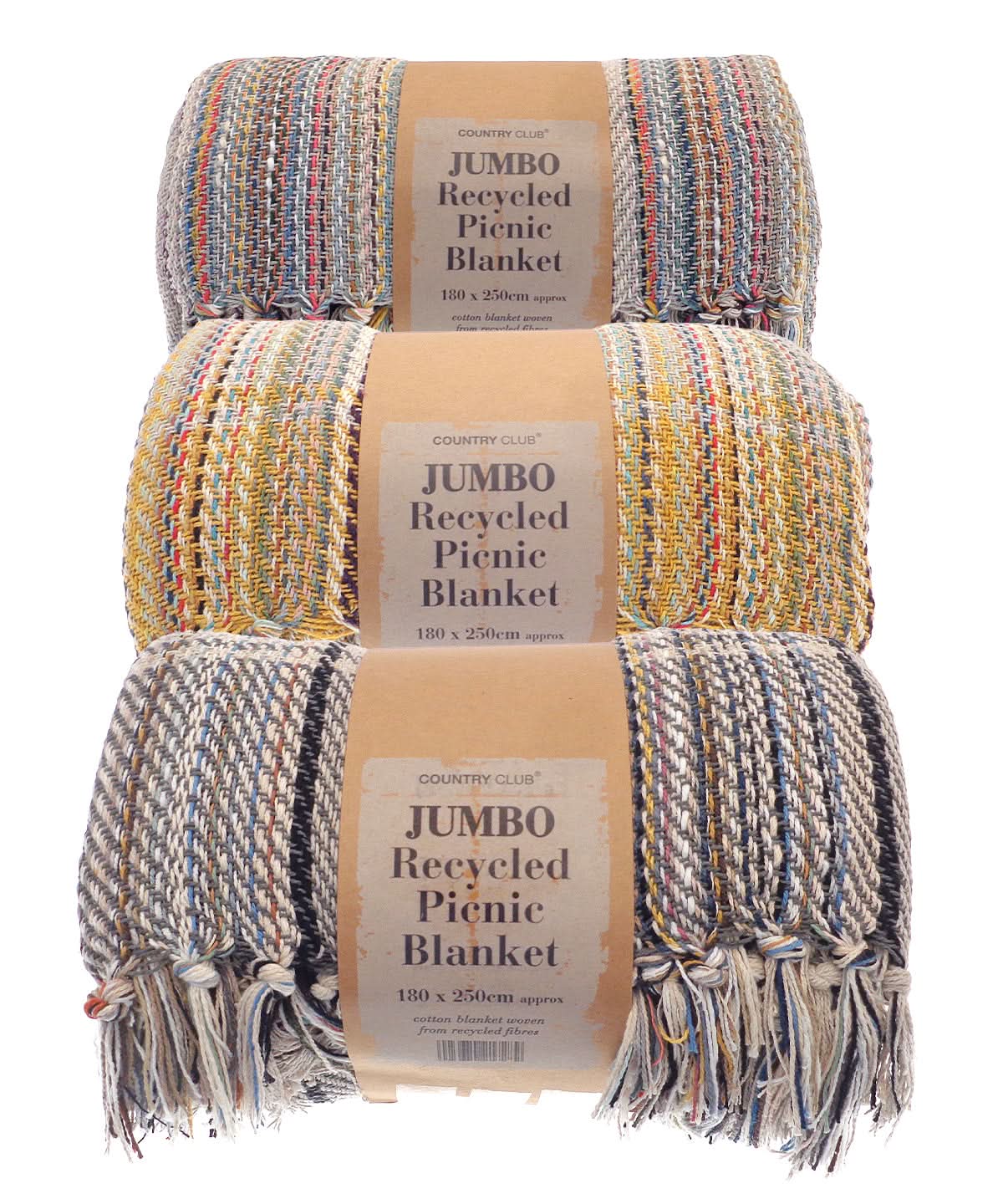 Home & Living Jumbo recycled picnic blanket HL207 - Mixed Fabric Colour One size - Customisable Blanket