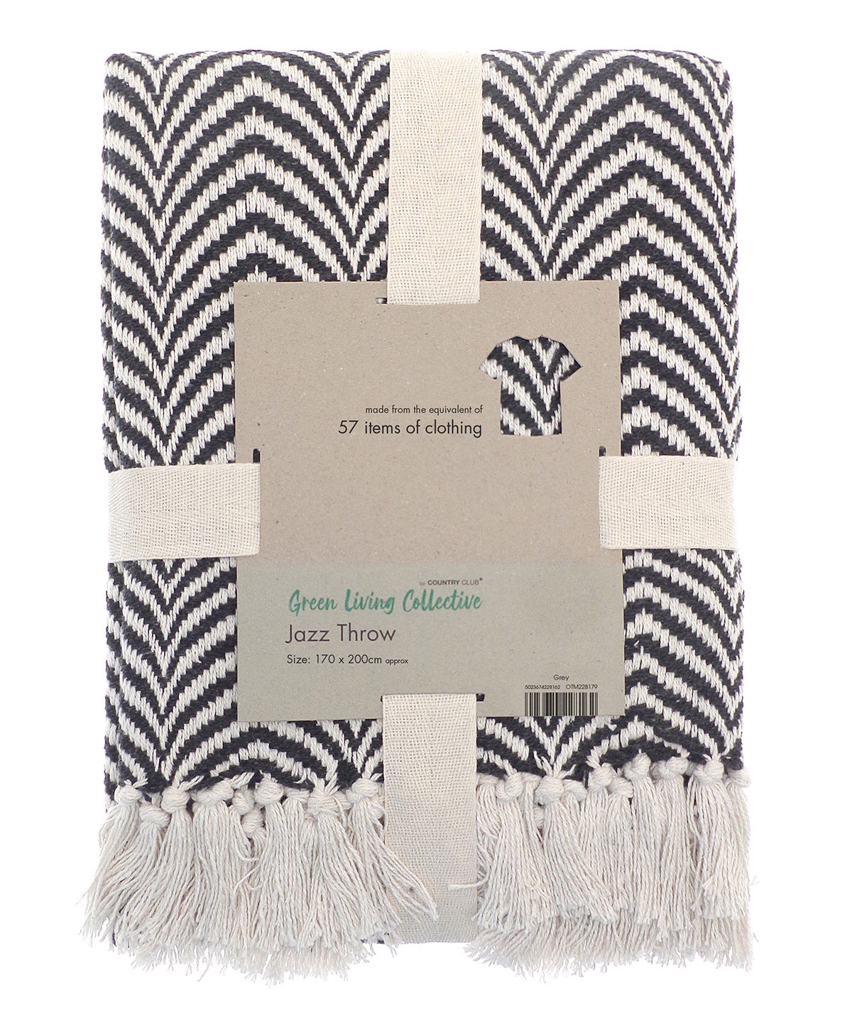 Recycled mixed-fabric throw - HL225 - Grey One size - Customisable Blankets