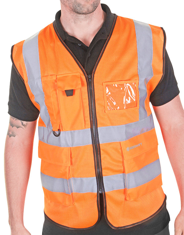 Beeswift Hi Vis Executive Mesh Vest Hvmwexec - Orange - Customisable Hi-Vis Vest