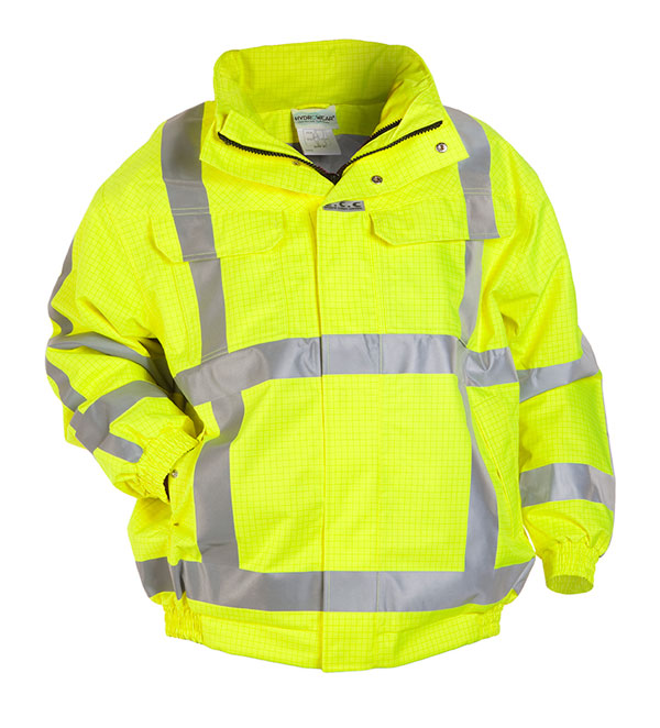 Hyd Sns Milti Norm Hydrowear Moers Multi Sns Fire Retardant Hi Vis Anti Static Pilot Jacket Hyd073400 - Saturn Yellow - Customisable Jacket