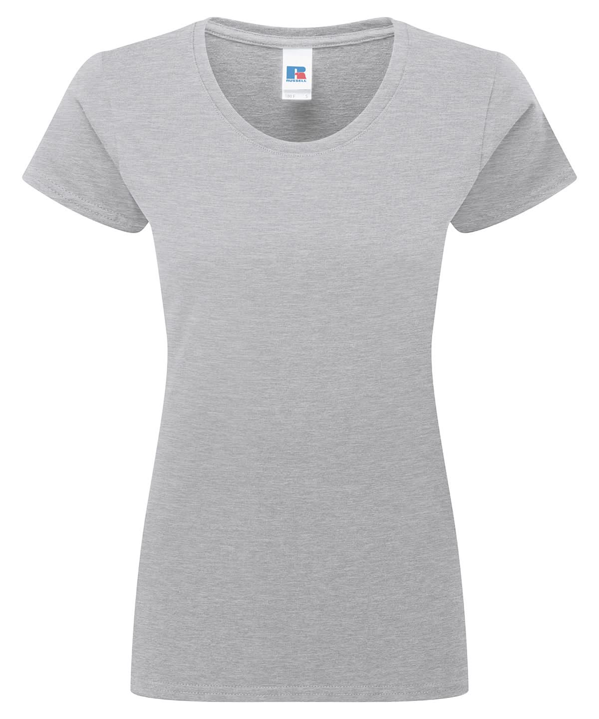 Russell Short Sleeve Europe Womens authentic classic t shirt J180F - Light Oxford - Customisable T-Shirt