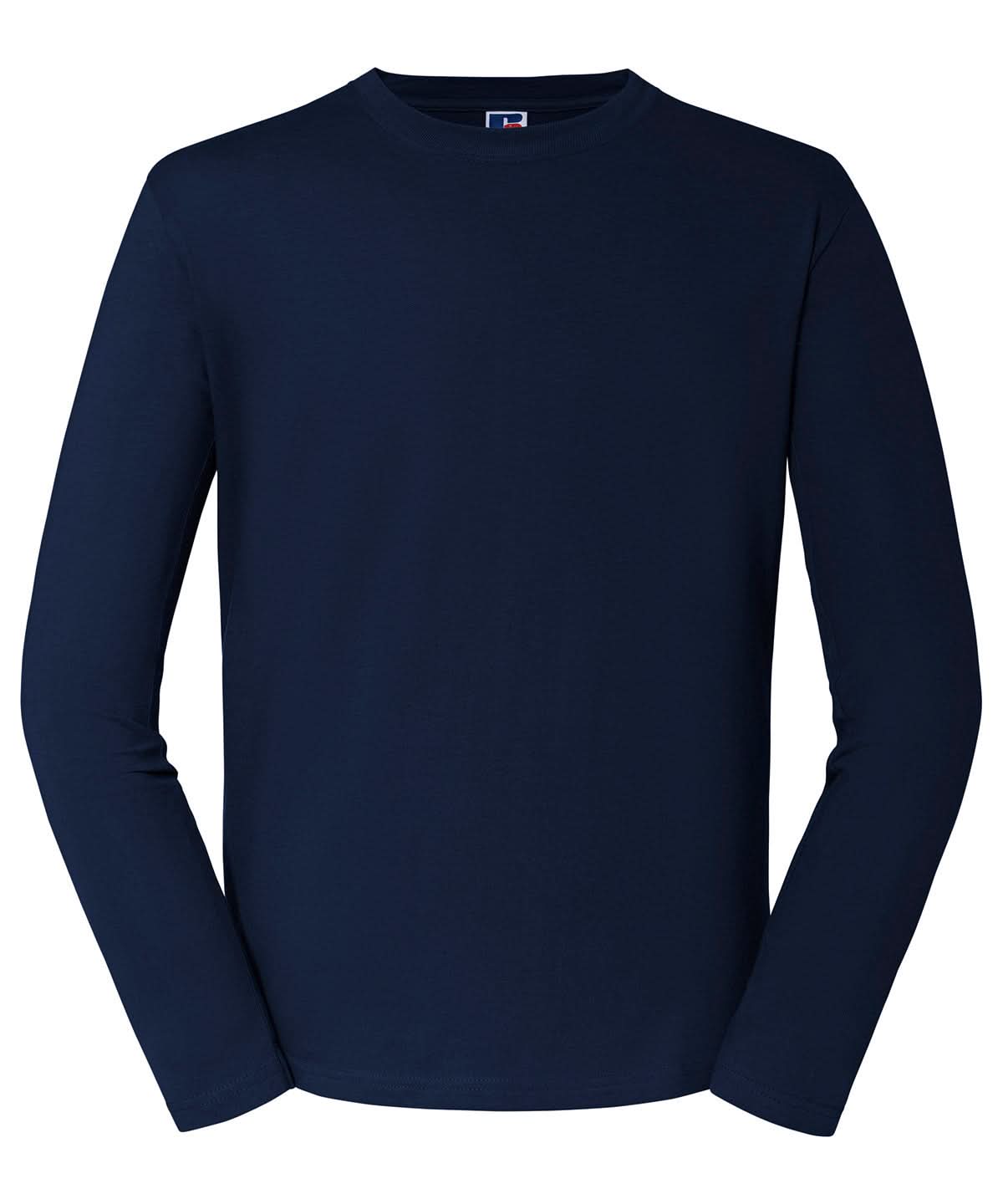 Russell Short Sleeve Europe Classic long sleeve T J180L - French Navy - Customisable T-Shirt