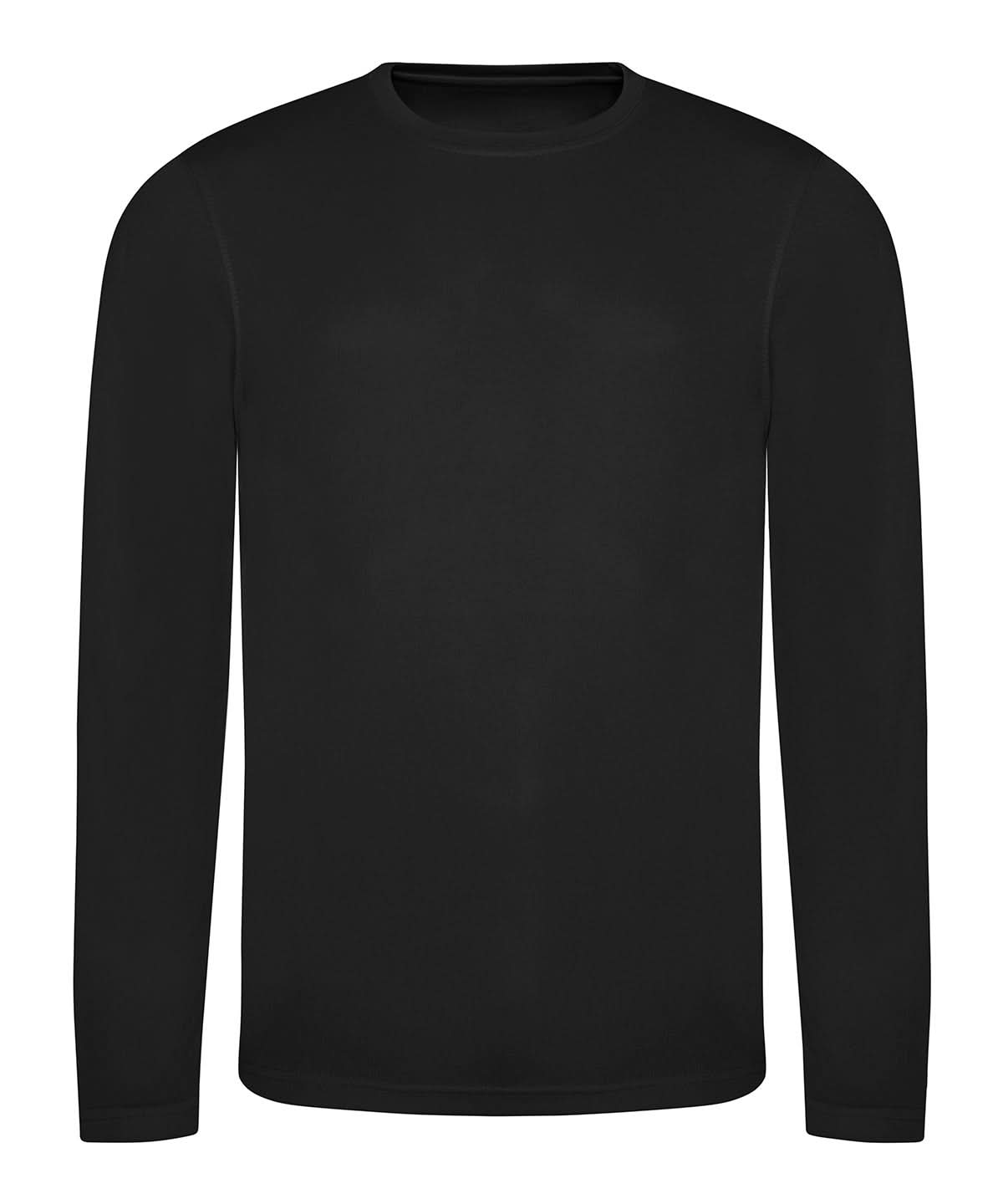AWDis Just Cool Long sleeve cool T JC002 - Jet Black - Customisable T-Shirt