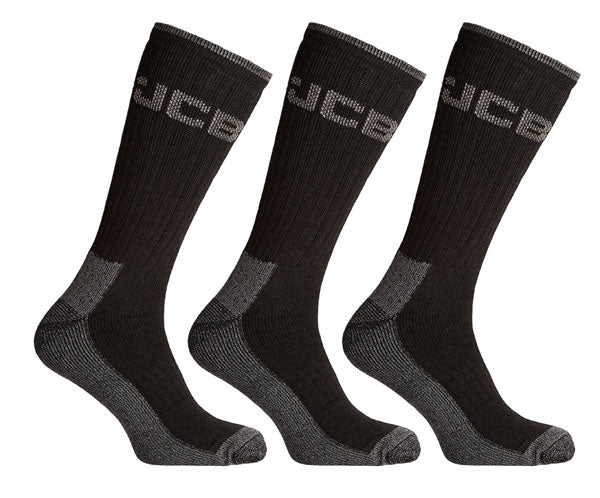 Jcb Workwear Heavy Duty Work Socks Jcbx000108 - Black 6-11 - Customisable Socks