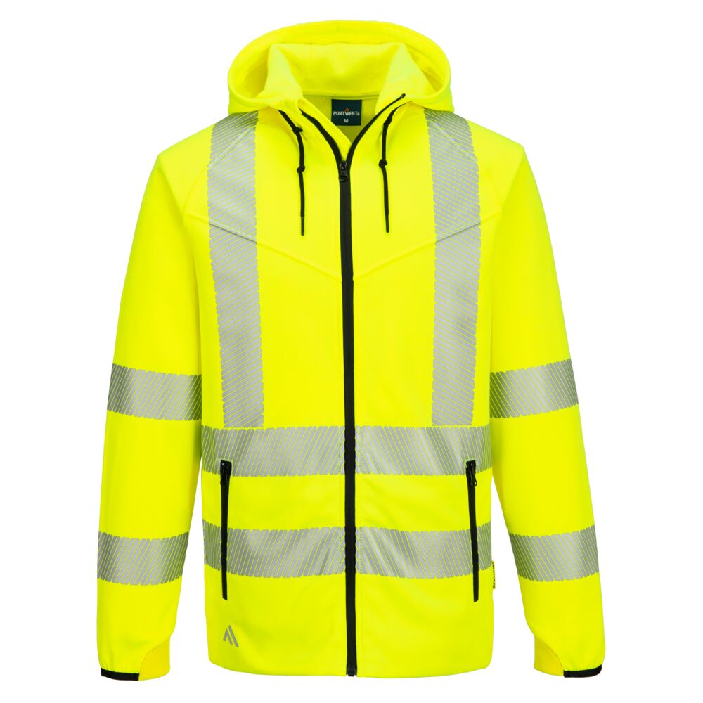 Kx3 Sport Hi Vis Zipped Hoodie Kx303 - Yellow - Customisable Hoodies
