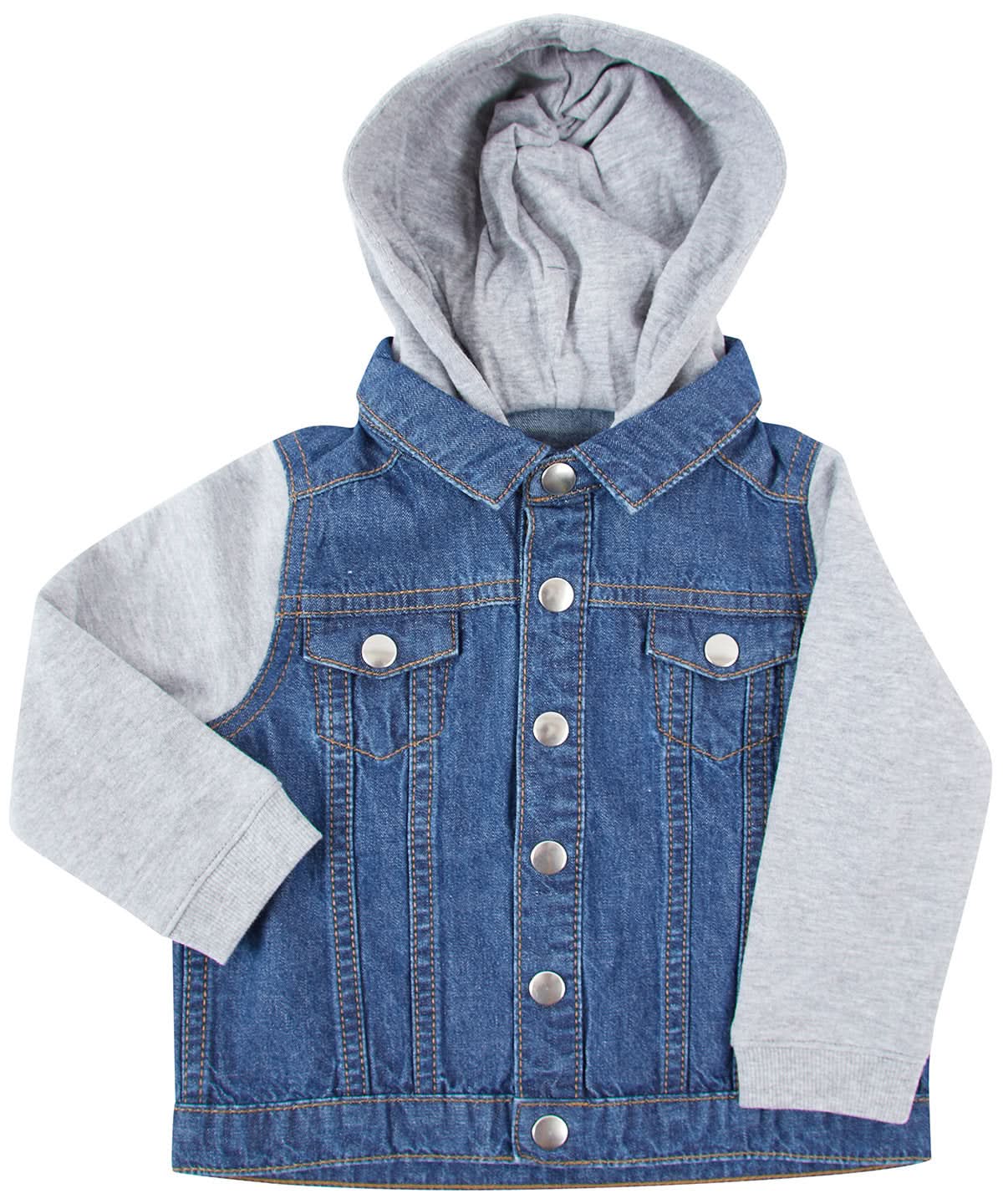 Larkwood Denim Jacket With Fleece Hood And Sleeves LW750 - Blue - Customisable Jacket