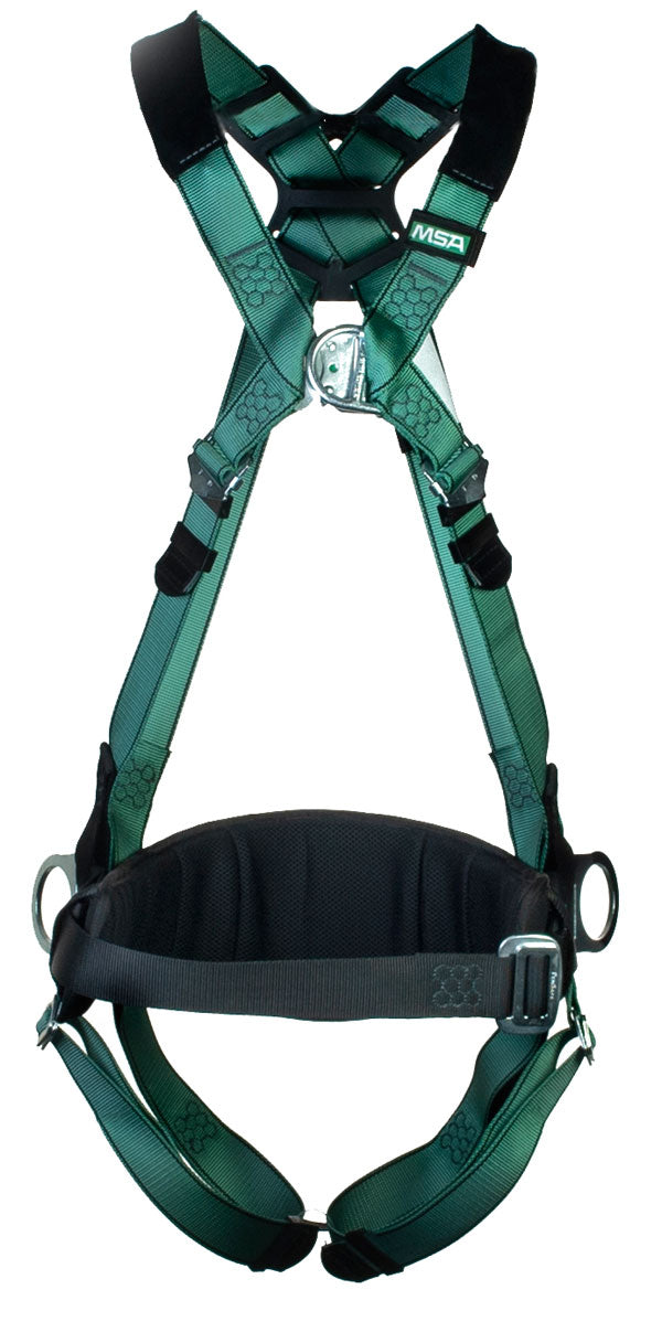 Xs V Form Back Chest Hip D Ring Qf Harness W Waist Belt - MSA10206048 - Green XS - Customisable Harnesses