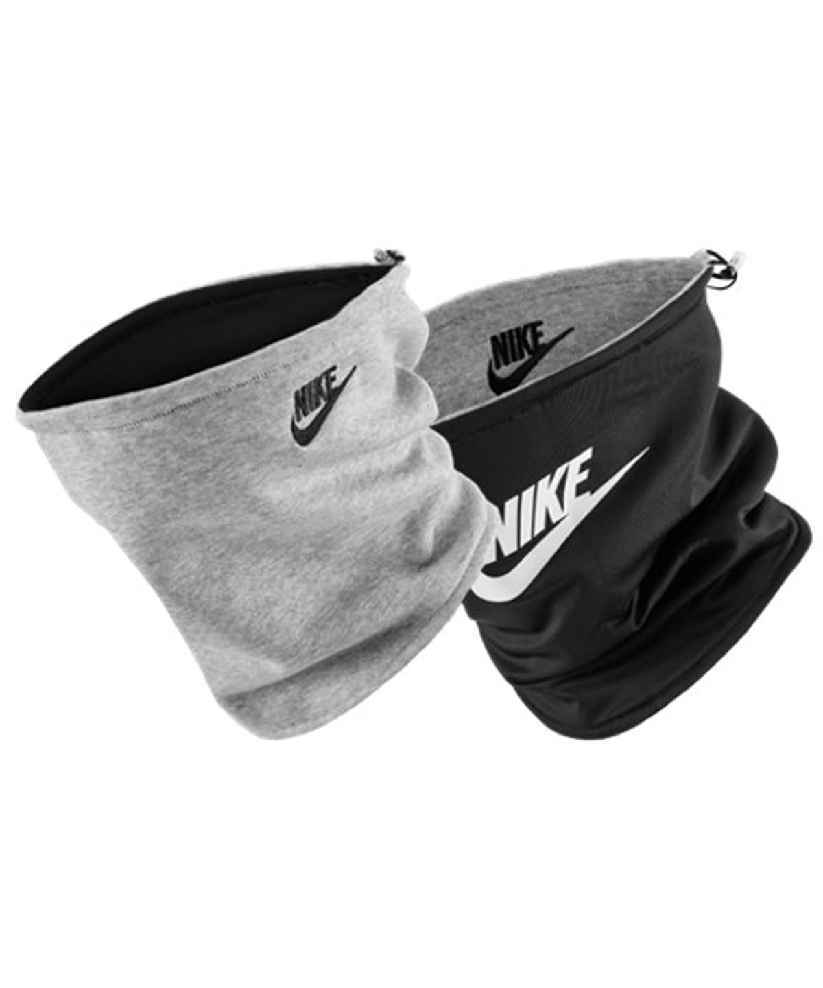 Nike neckwarmer reversible club fleece - NK365 - Dark Grey Heather Black White One size - Customisable Snoods