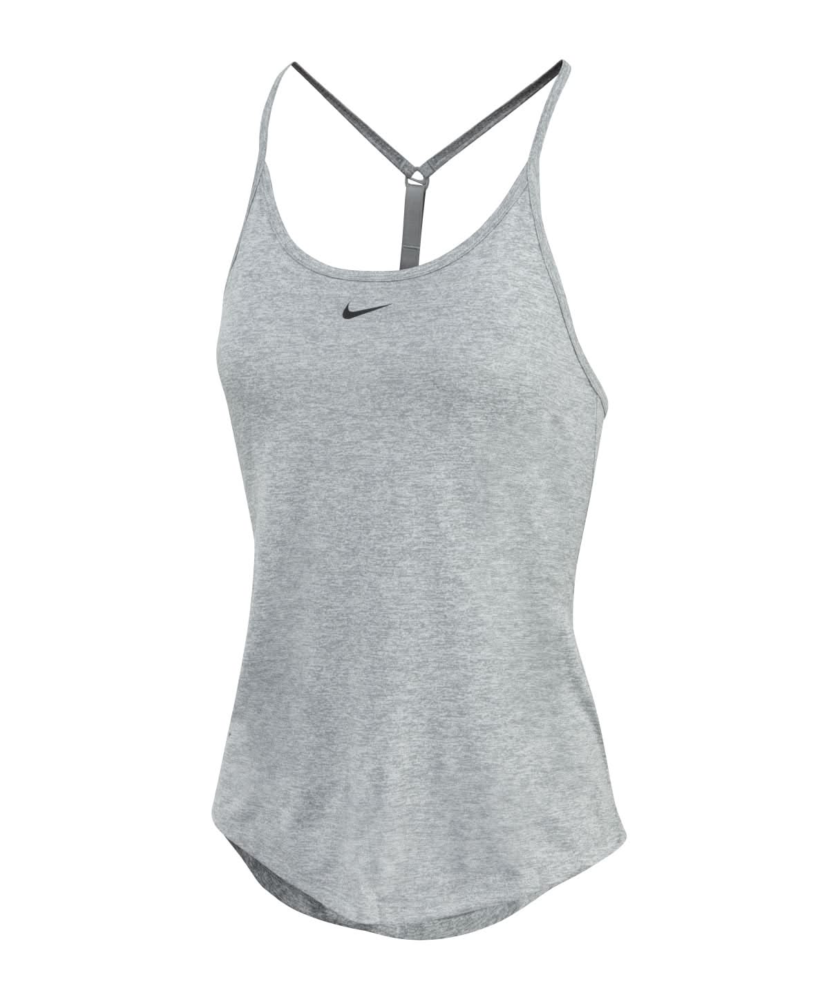 Nike Womens One Dri FIT Elastika standard fit tank NK375 - Particle Grey Heather Black XXS - Customisable T-Shirt