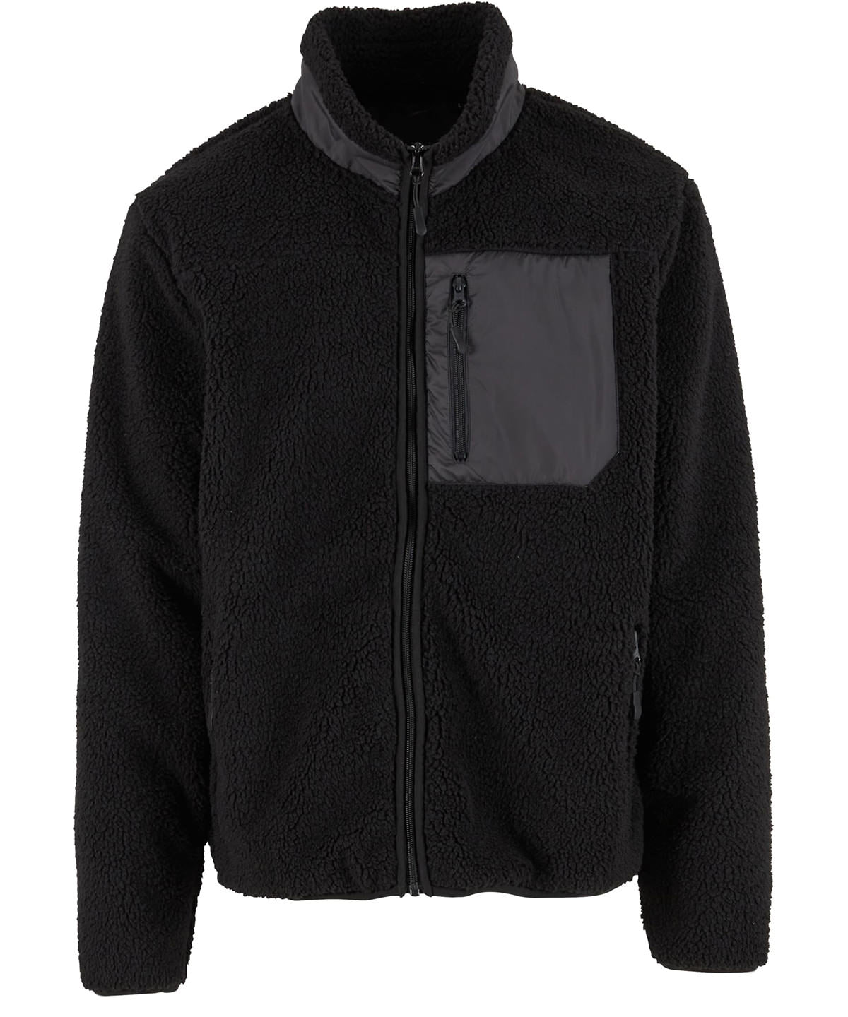 Bonded sherpa jacket - NM049 - Black - Customisable Fleece