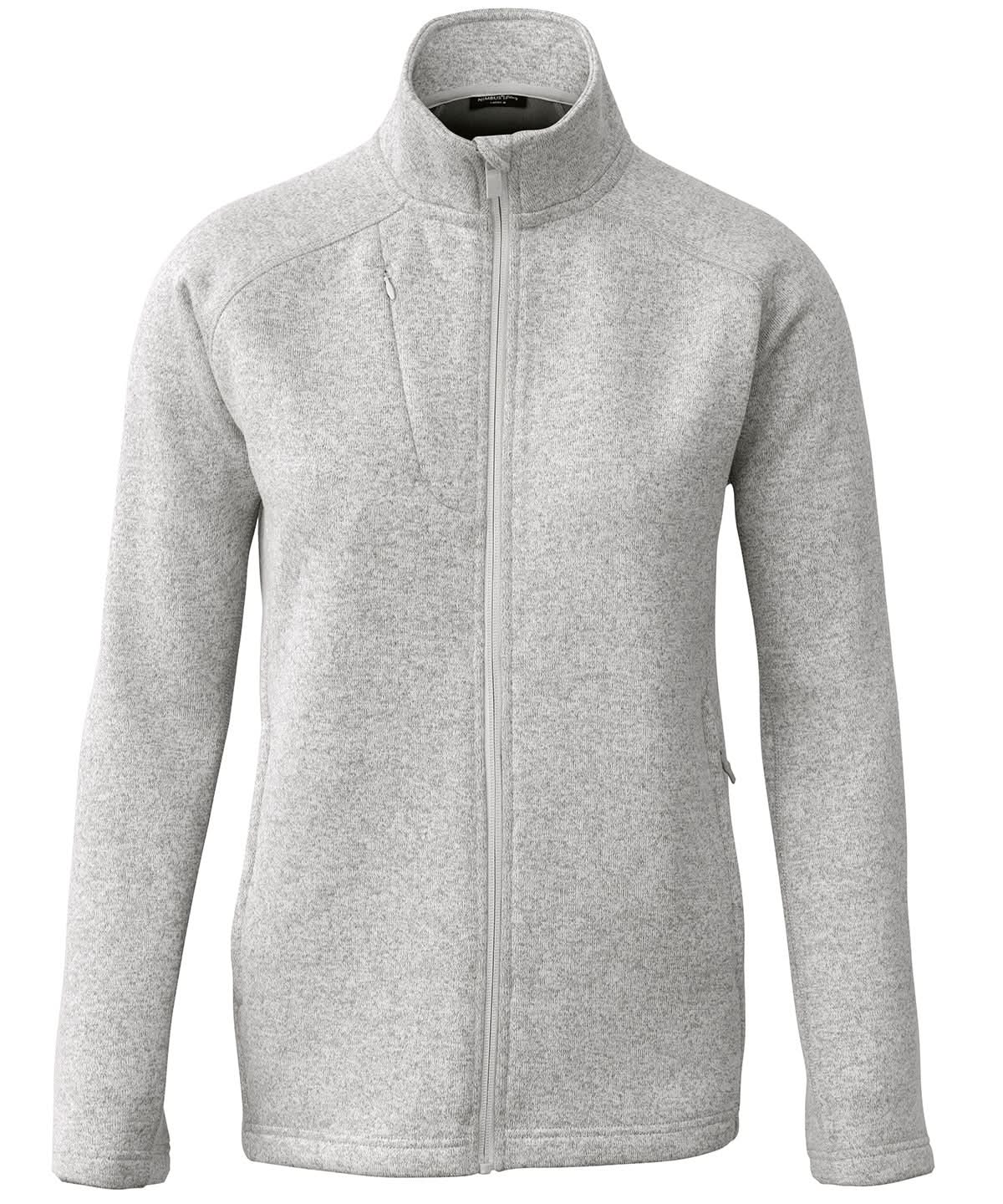 Nimbus Womens Montana knitted fleece jacket NP08F - Light Grey Melange - Customisable Jacket
