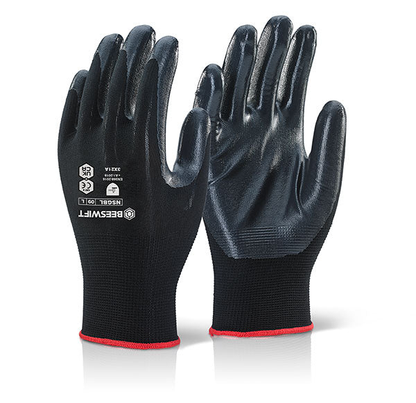 Beeswift Nite Star Gloves Nsg - Black - Customisable Nitrile