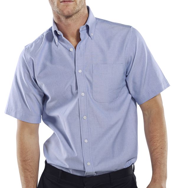 Beeswift Oxford Shirt Short Sleeve Oxsss - Blue - Customisable Shirts
