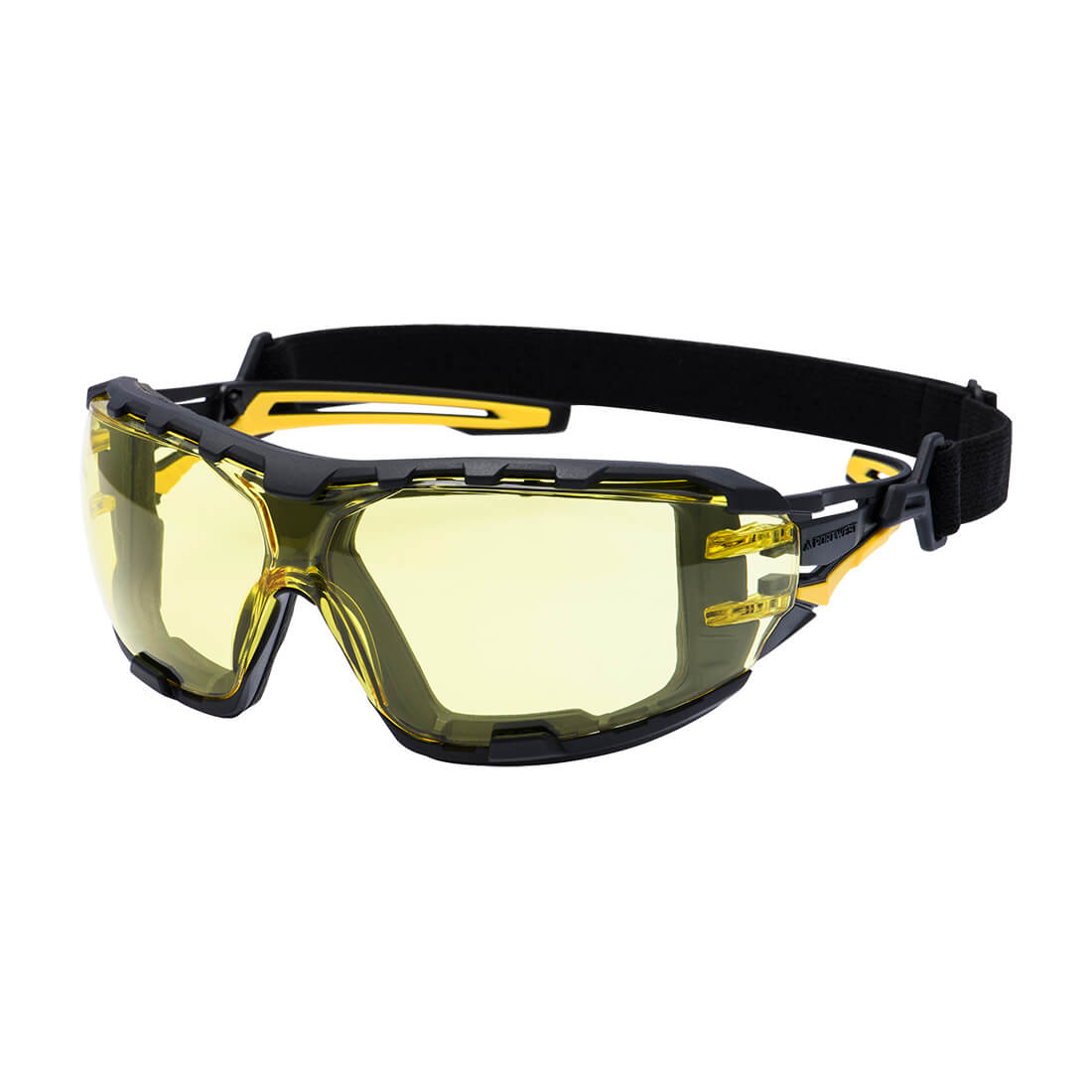 Anthracite Wraparound Plus Safety Glasses Pr02 - Amber R - Customisable Safety Spectacles