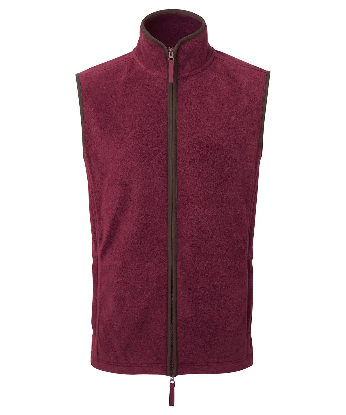 Artisan fleece gilet - PR803 - Burgundy Brown - Customisable Gilets & Body Warmers