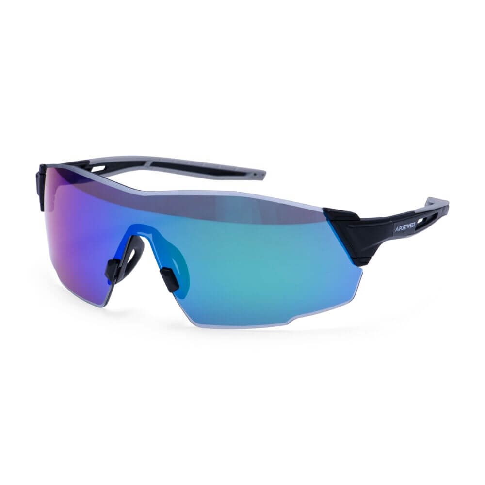 Sporty Shield Safety Glasses - PT01 - Blue Mirror - Customisable Safety Spectacles