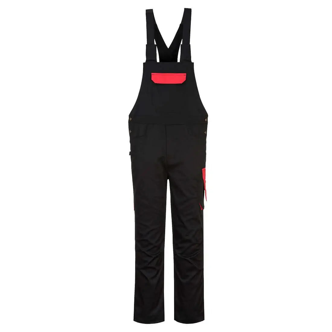 Pw2 Bib And Brace Pw243 - Black Red - Customisable Bib & Braces