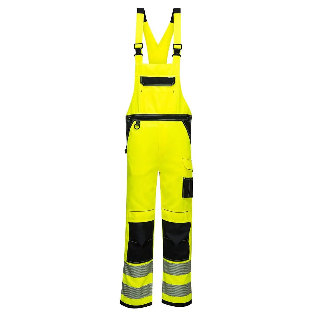 Pw3 Hi Vis Bib And Brace Pw344 - Yellow Black - Customisable Bib & Braces