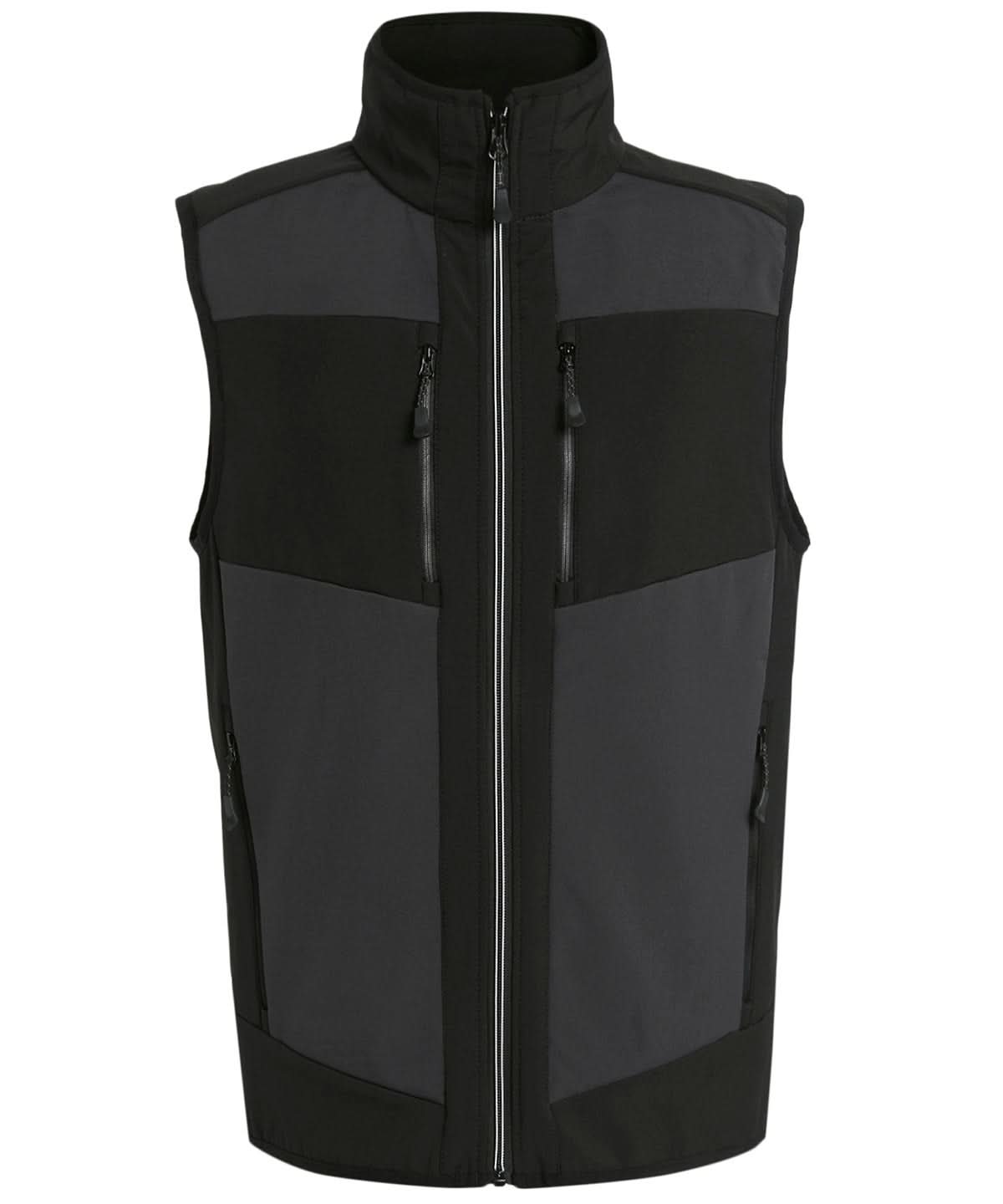 Regatta Professional E Volve unisex 2 layer softshell bodywarmer RG543 - Ash Black - Customisable Bodywarmers