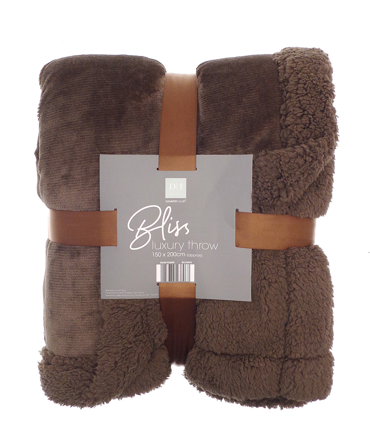 Sherpa winter throw - RI027 - Brown One size - Customisable Blankets