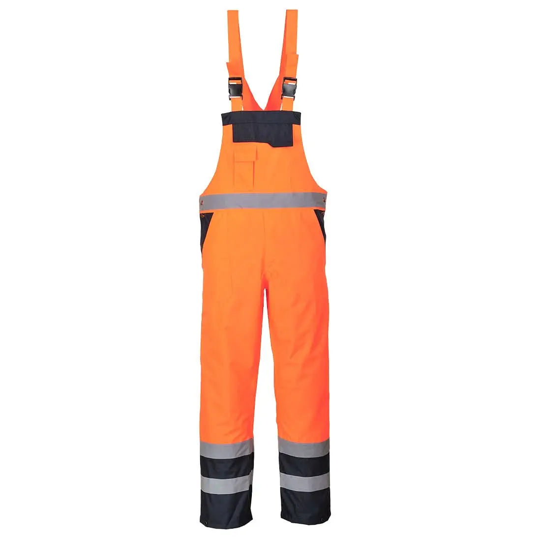 Hi Vis Contrast Winter Bib And Brace S489 - Orange - Customisable Bib & Braces