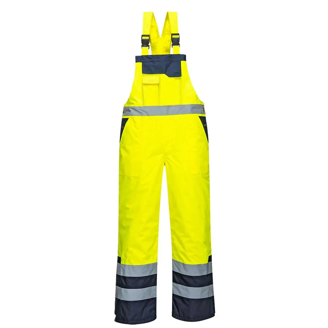 Hi Vis Contrast Winter Bib And Brace S489 - Yellow - Customisable Bib & Braces