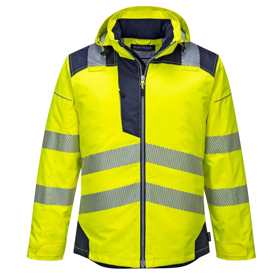Pw3 Hi Vis Winter Jacket T400 - Yellow Navy - Customisable Insulated Jackets