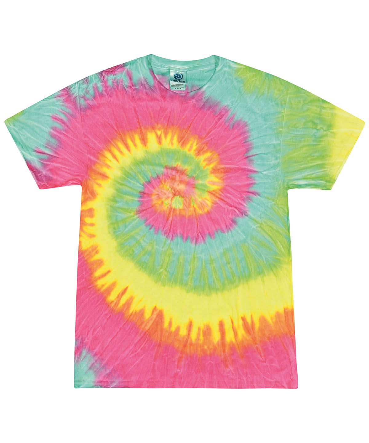 Colortone Tie Dye Shirt Minty Rainbow TD02M - Minty Rainbow - Customisable T-Shirt