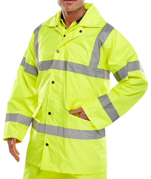 Beeswift Hi Vis Lightweight Jacket Tj8 - Saturn Yellow - Customisable Jacket
