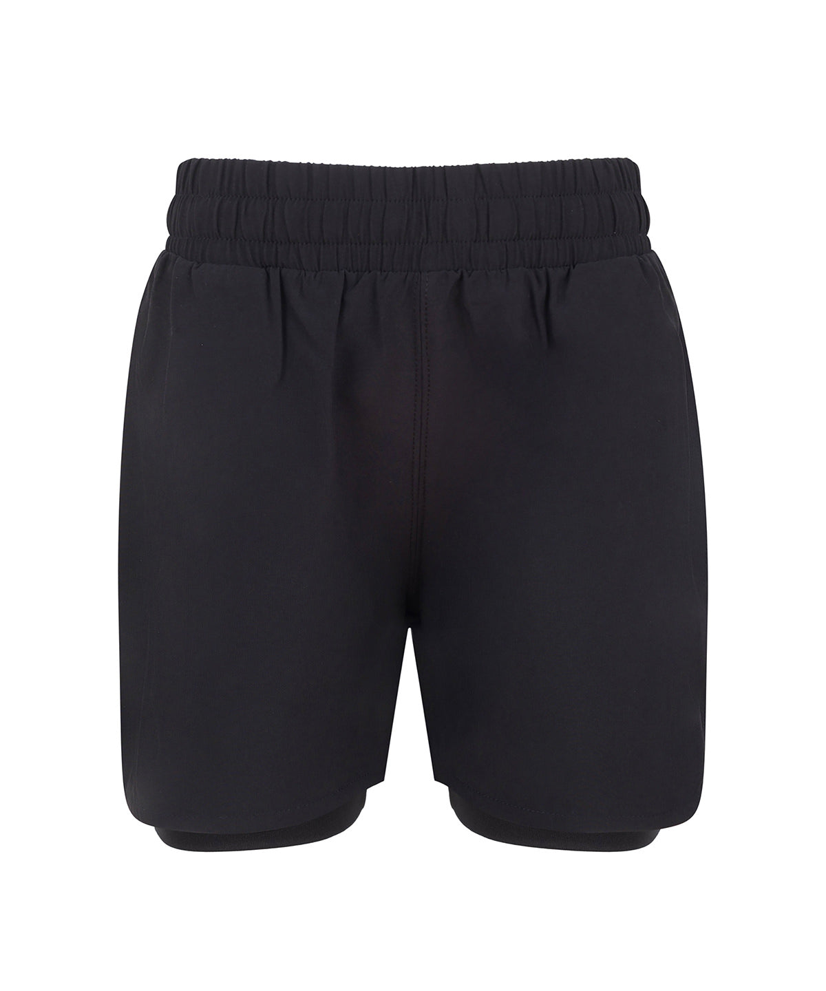 Kids double-layer sports shorts - TL617 - Black - Customisable Shorts
