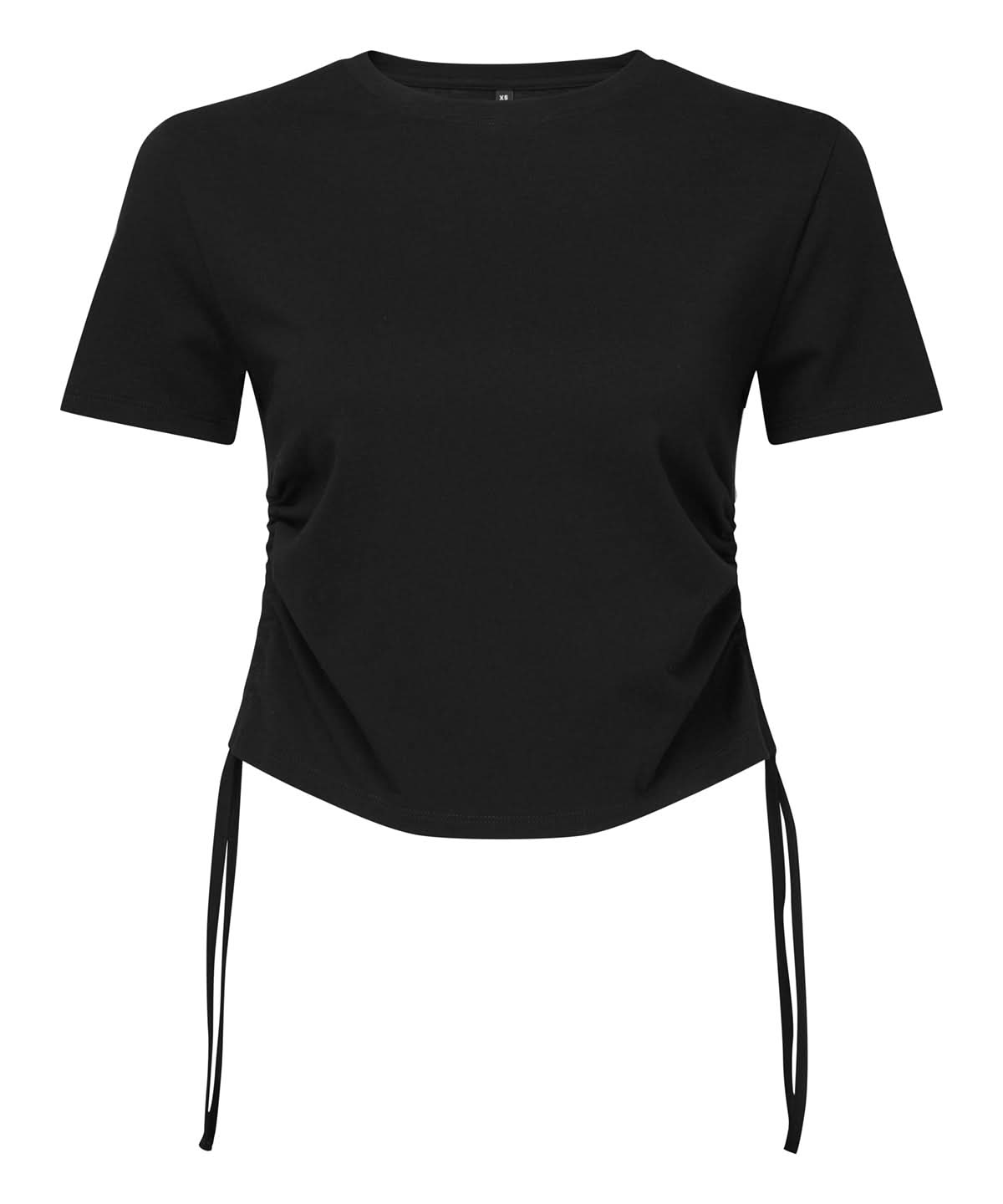 TriDri Tridri WomenS Ruched Crop Top TR069 - Black - Customisable T-Shirt