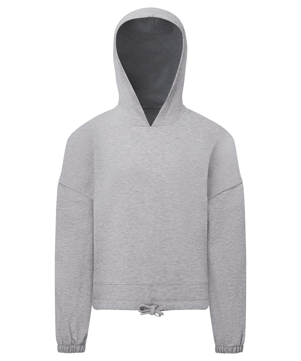 TriDri Tridri Kids Recycled Cropped Oversize Hoodie TR85B - Heather Grey - Customisable Hoodies