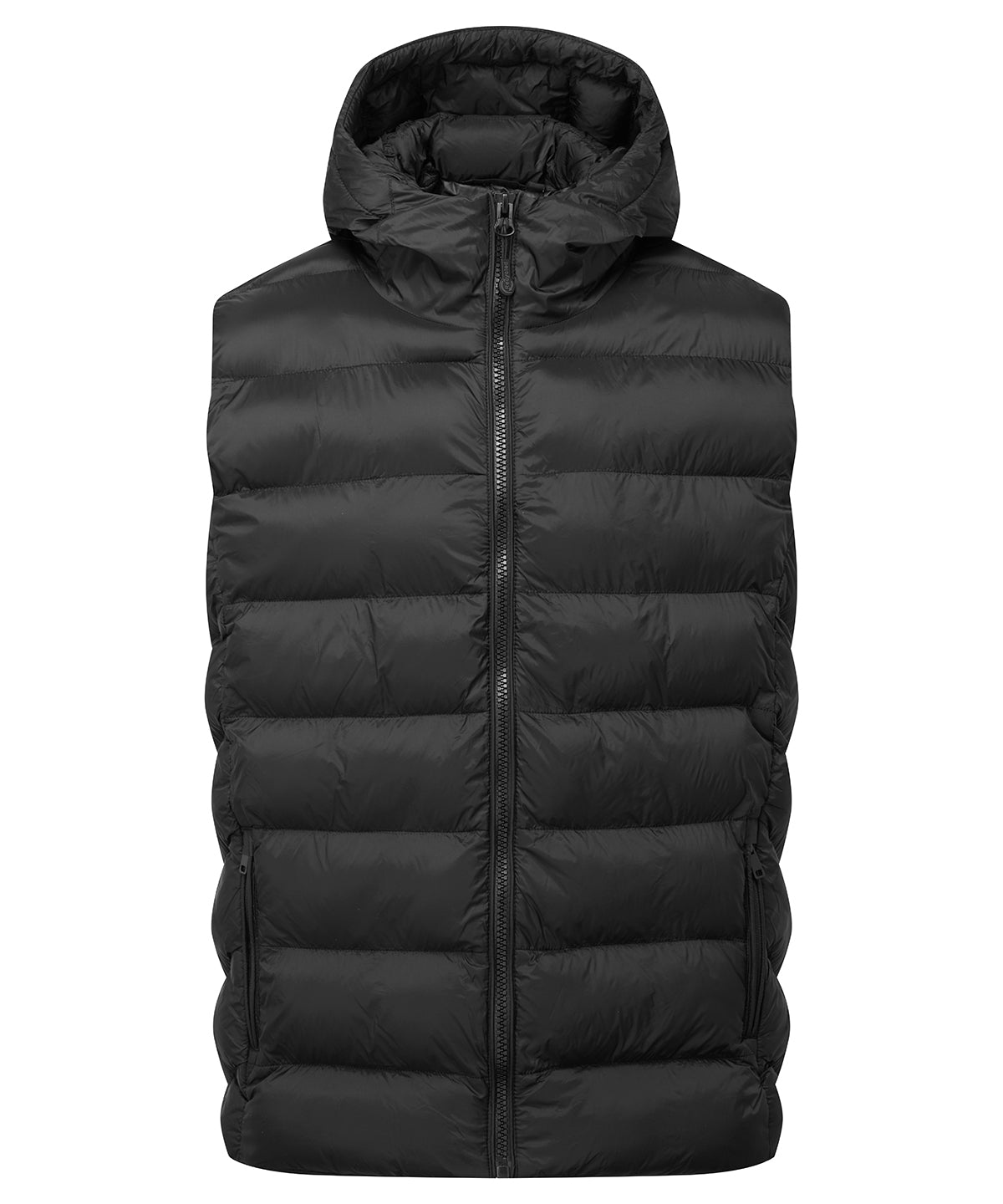Solitude recycled hooded bodywarmer - TS004 - Black - Customisable Gilets & Body Warmers