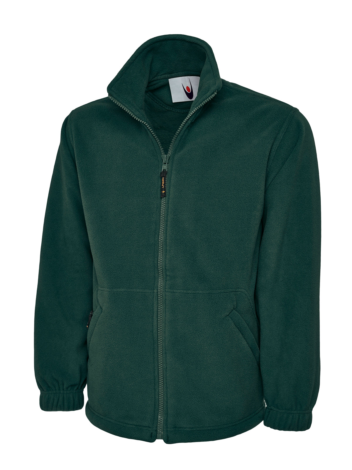 Heavyweight Full Zip Fleece Jacket - UC601 - Bottle Green - Customisable Jacket