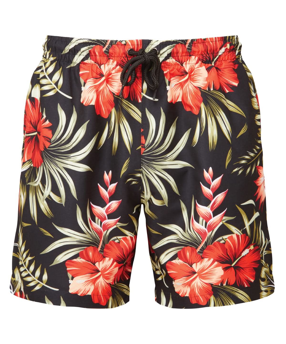 Wombat Mens Swim Shorts WB900 - Black Red - Customisable Shorts