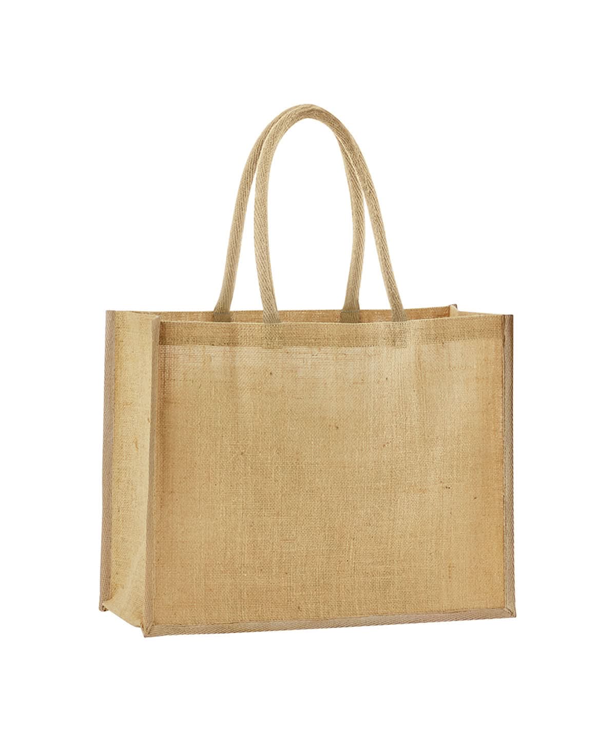 Westford Mill Natural Starched Jute Classic Shopper WM470 - Natural One size - Customisable Bags