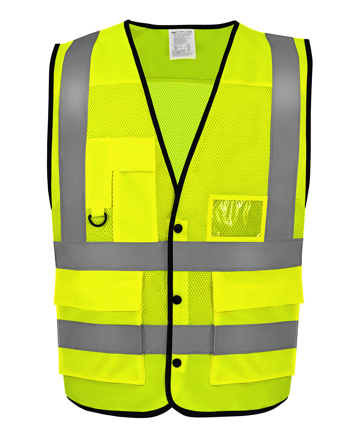 Hi-vis superior open mesh button waistcoat (HVW860) - YK057 - Hi-vis Yellow - Customisable Safety Vests