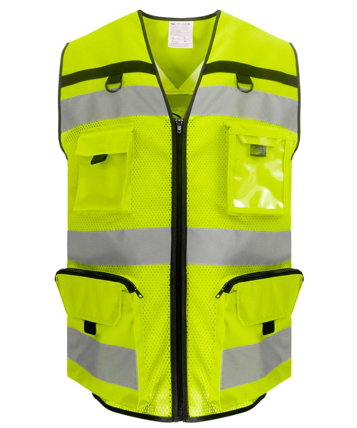 Yoko Vis Orange Mesh HV Ripstop Tool Vest Hvw108 YK108 - Hi-vis Yellow Mesh - Customisable HV Vest