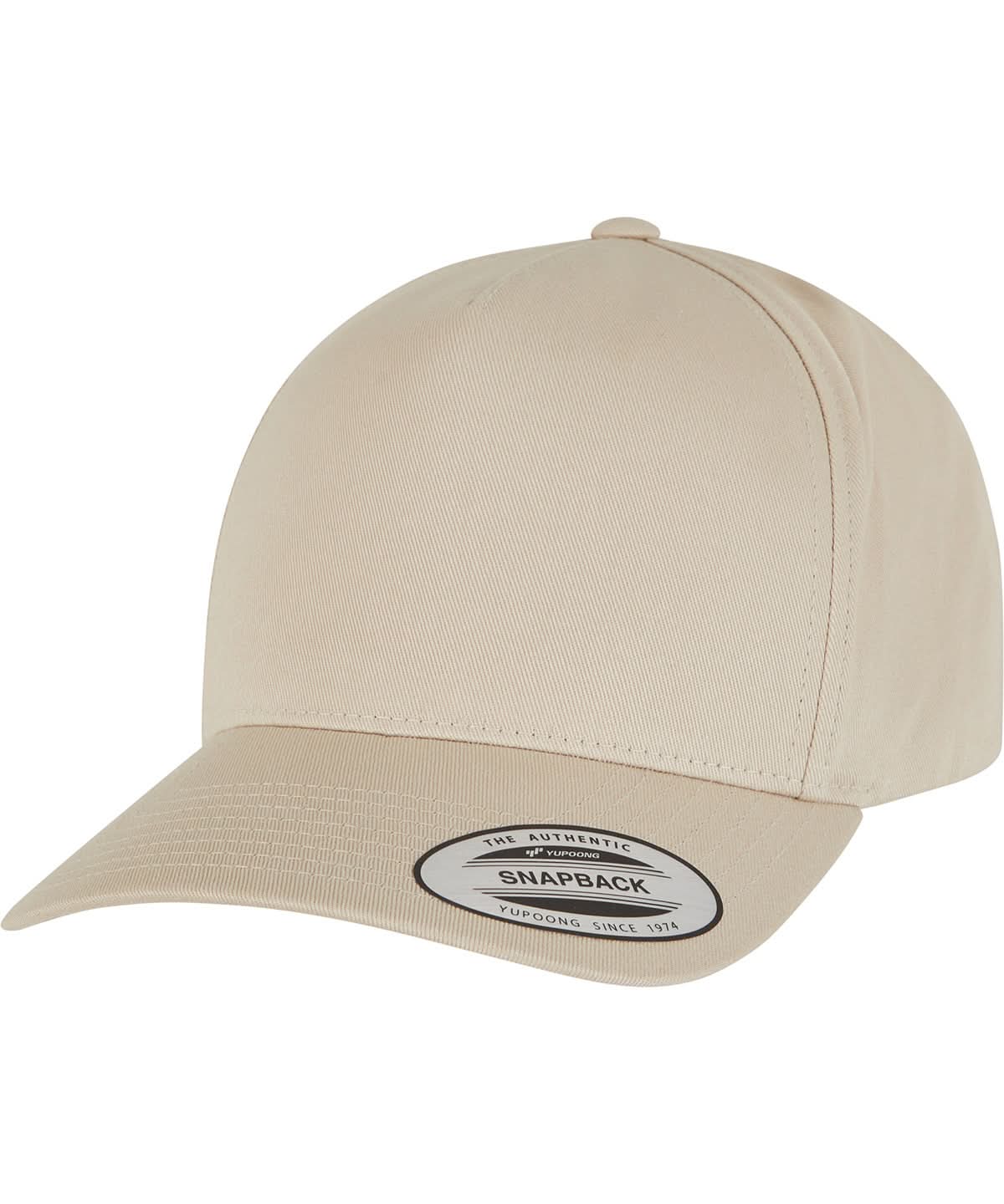 Flexfit By Yupoong 5 Panel Curved Classic Snapback 7707 YP058 - Beige One size - Customisable Caps